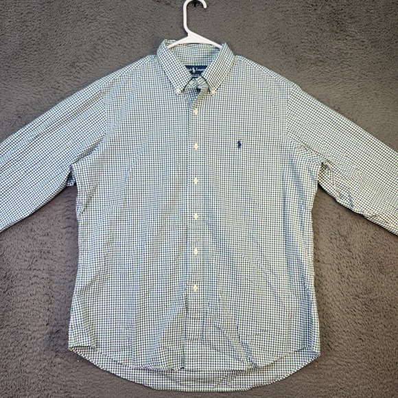 Ralph Lauren Shirt Mens‎ Extra Large Custom Fit Button Down Plaid Dress Shirt XL - Picture 1 of 9